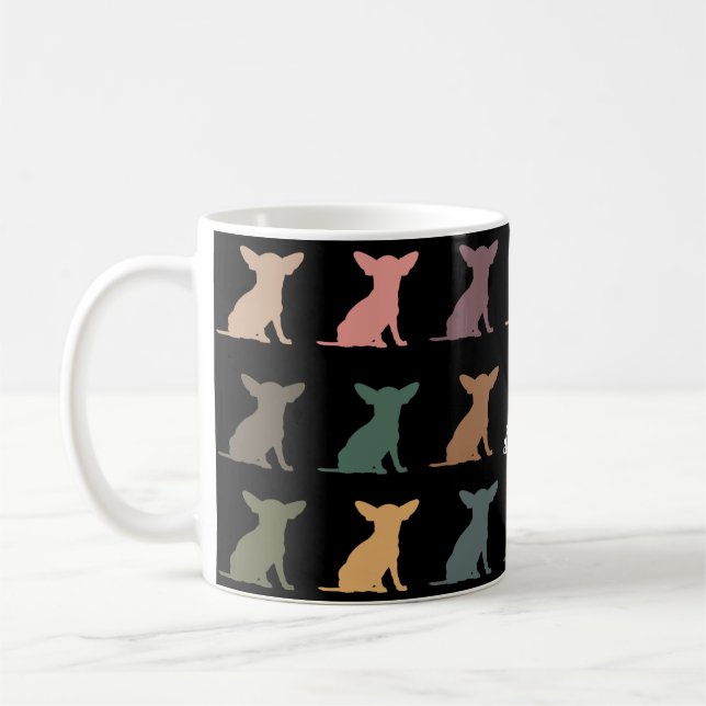 Personalized Chihuahua Gift Custom Name Retro Dog Coffee Mug (Left)