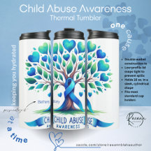 Personalized Child Abuse Awareness Thermal Tumbler