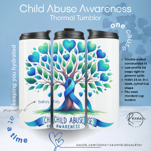 Personalized Child Abuse Awareness Thermal Tumbler