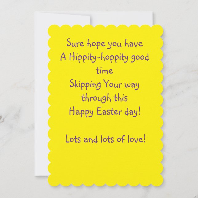 PERSONALIZED CHILDREN'S EASTER GREETING CARD  (Back)