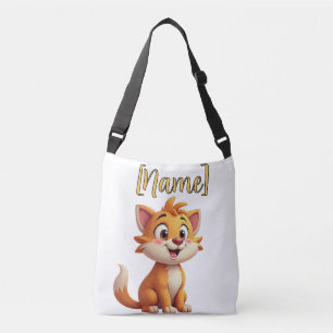 Personalized child's Cross-Body Bag -merv the cat 
