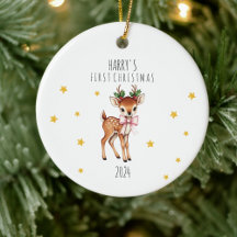 Personalized Child's Reindeer First Christmas