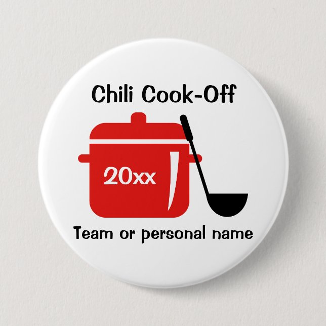 Personalized Chili Cook-Off 7.5 Cm Round Badge (Front)