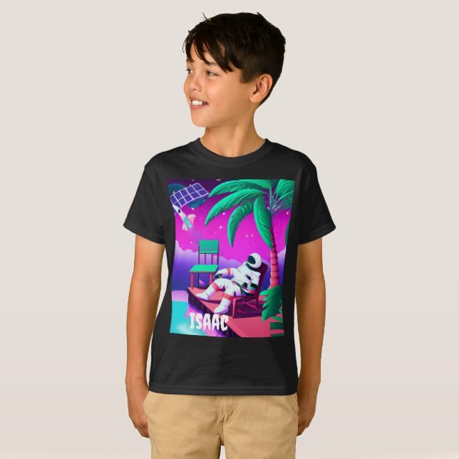 PERSONALIZED CHILL ASTRONAUT KIDS T-SHIRT  (Front Full)
