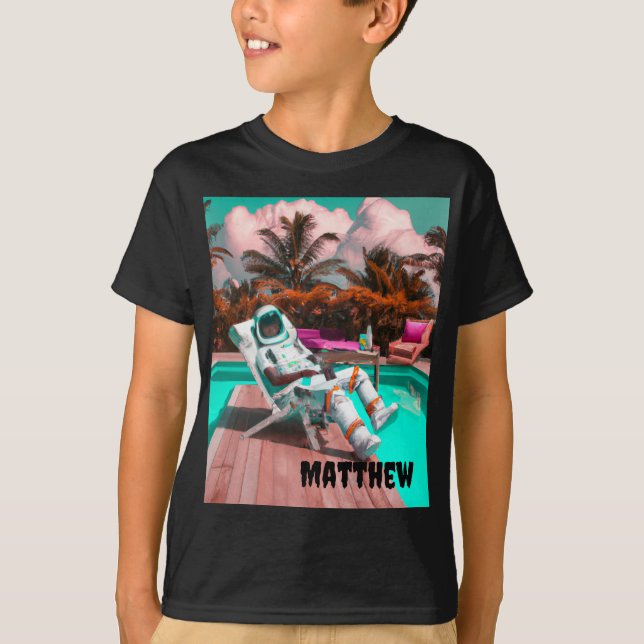 PERSONALIZED CHILL ASTRONAUT KIDS  T-Shirt (Front)