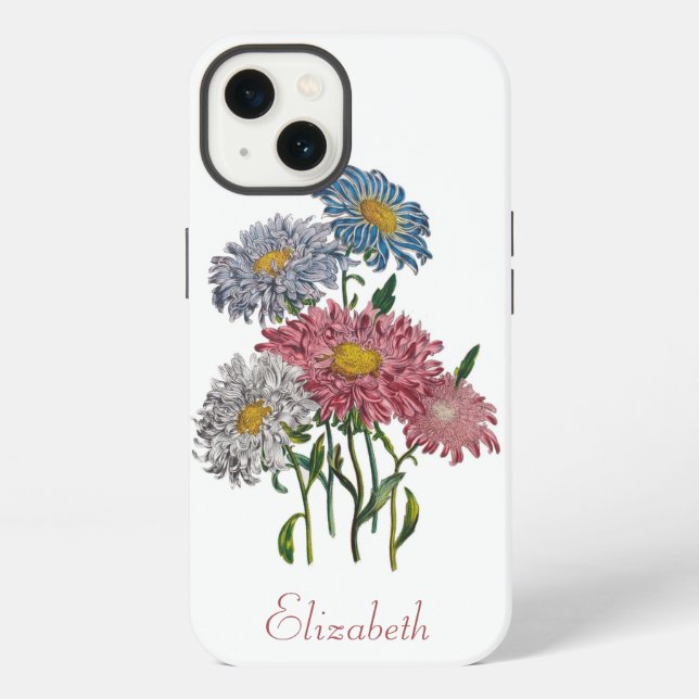 Personalized China Asters Case-Mate iPhone Case (Back)