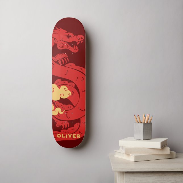 Personalized Chinese Dragon Skateboard (Wall Art)