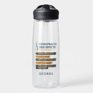 Personalized Chiropractic Side Effects Dads Beer Water Bottle