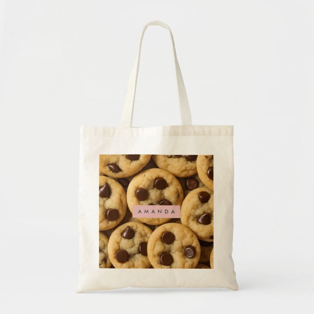 Personalized Chocolate Chip Cookie Tote Bag (Front)