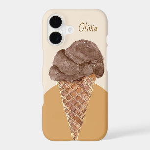Personalized Chocolate Ice cream Watercolor