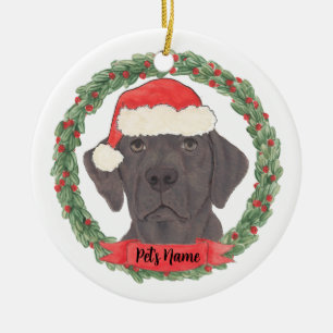 Personalized Chocolate Lab Ceramic Tree Decoration