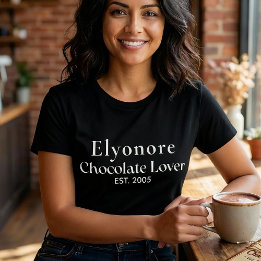 Personalized Chocolate Lover Name Established T-Shirt