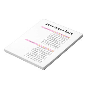 Personalized Chore Chart Notepad