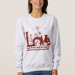 Personalized Christian Family Christmas Nativity Sweatshirt