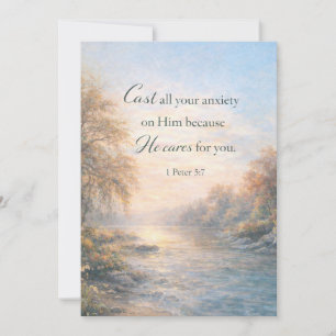 Personalized Christian Scripture Encouragement Car Holiday Card