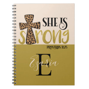 Personalized Christian She Is Strong Proverbs 31 Notebook