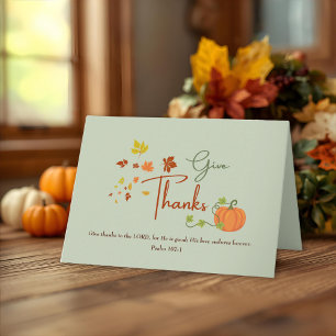 Personalized Christian Thanksgiving   Family Name  Holiday Card