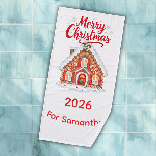 Personalized Christmas 2026 Bath Towel