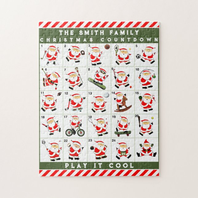 personalized Christmas Advent Calendar Jigsaw Puzzle (Vertical)