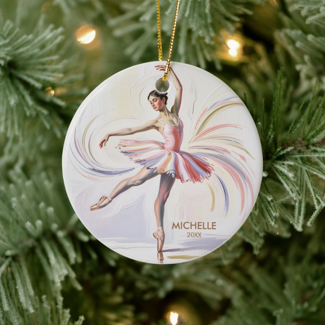  Personalized Christmas ballet Ballerina dancer    Ceramic Tree Decoration (Tree)