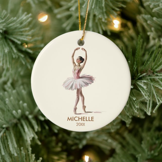  Personalized Christmas ballet Ballerina dancer    Ceramic Tree Decoration (Tree)