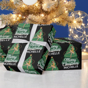 Personalized Christmas ballet Ballerina dancer     Wrapping Paper