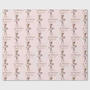 Personalized Christmas ballet Ballerina dancer Wrapping Paper