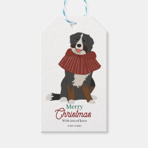 Personalized Christmas Bernese Mountain Dog Gift Tags