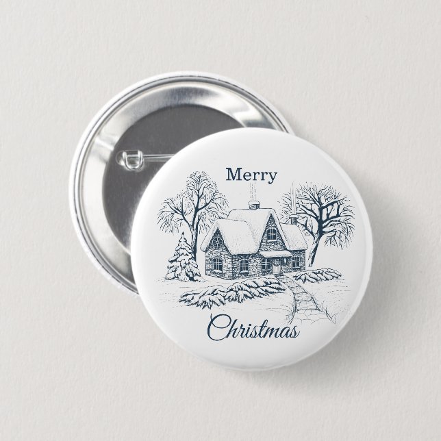 Personalized Christmas Button–Custom Seasonal Pin (Front & Back)