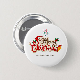 Personalized Christmas Button–Custom Seasonal Pin