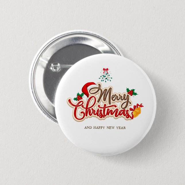 Personalized Christmas Button–Custom Seasonal Pin (Front & Back)