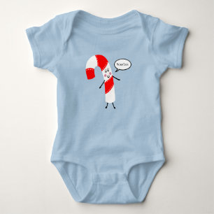 Personalized Christmas Candy Cane Baby Bodysuit