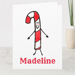 Personalized Christmas Candy Cane Card