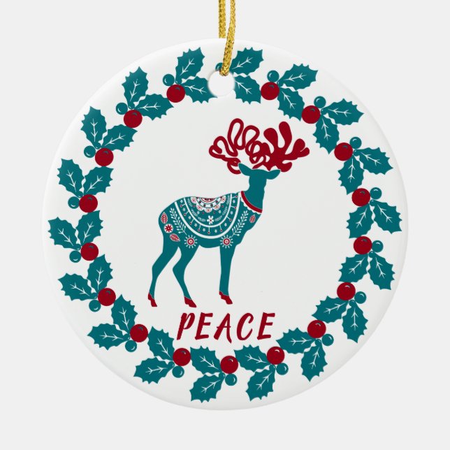 Personalized Christmas Ceramic Tree Decoration (Front)