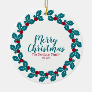 Personalized Christmas Ceramic Tree Decoration