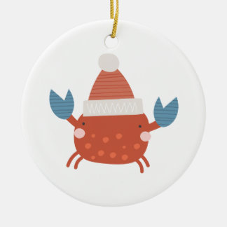 Personalized Christmas Crab/"Sandy Claws" Ceramic Tree Decoration