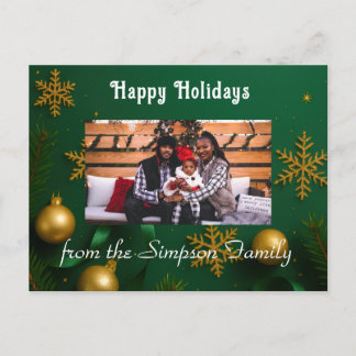 Personalized Christmas Family Photo Postcard