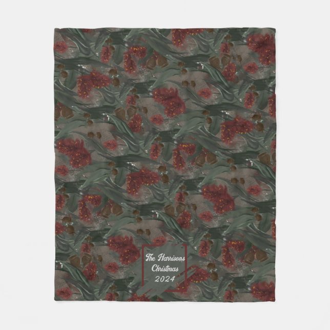 Personalized Christmas fleece blanket (Front)