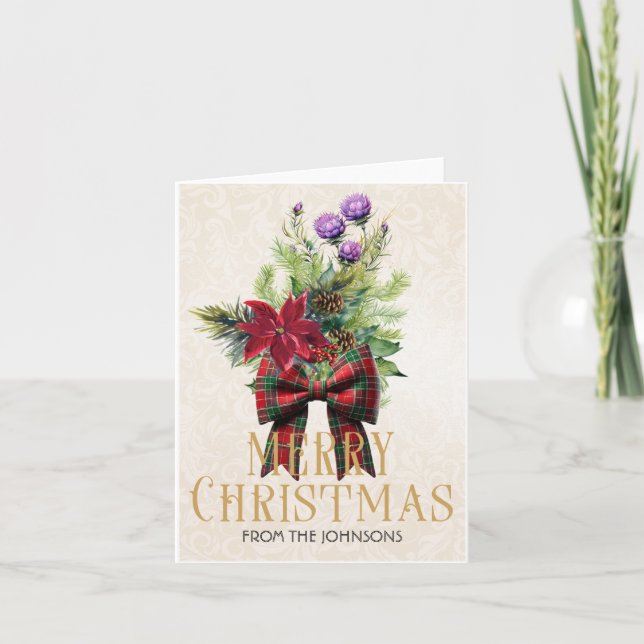 Personalized Christmas Floral Bouquet Card (Front)
