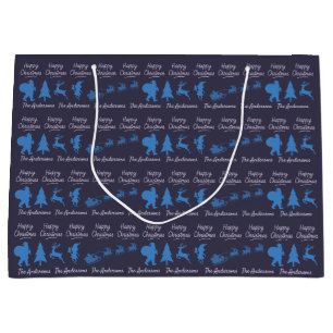 Personalized Christmas Gift Bag - Silhouette Santa