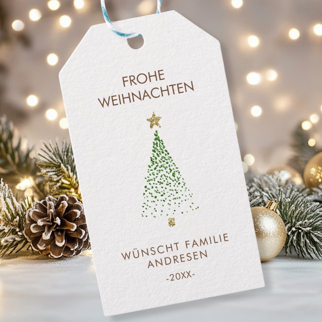 Personalized Christmas gift tags (Custom, Merry Christmas! Christmas tree illustration favor tag. Add your text / name and personalize)