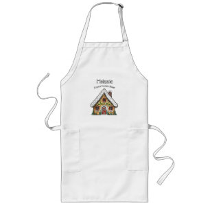Personalized Christmas Gingerbread House Long Apron