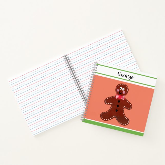 Personalized Christmas Gingerbread Man Notebook (Inside)