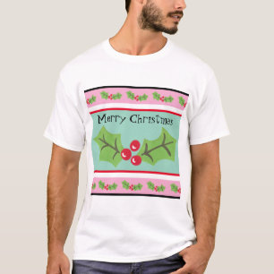 Personalized Christmas Holly & Berries T-Shirt