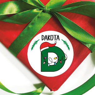 Personalized Christmas Lights Initial Sticker