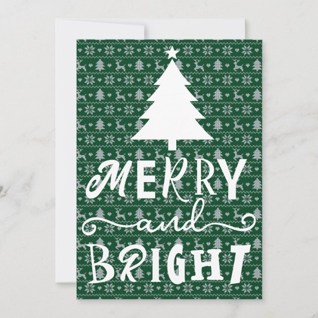Personalized Christmas Merry and Bright Holiday Card (Front)