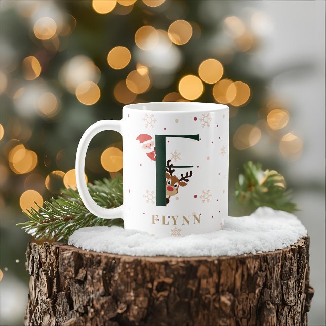 Personalized Christmas Monogram F Mug (Creator Uploaded)