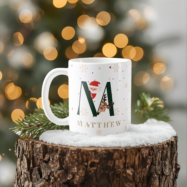 Personalized Christmas Monogram M Mug (Creator Uploaded)