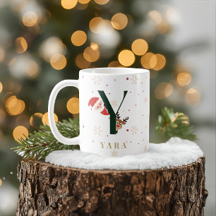 Personalized Christmas Monogram Y Mug