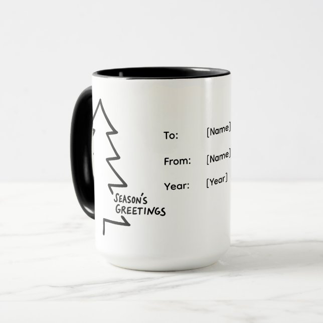 Personalized Christmas Mug – Season’s Greetings (Front Left)